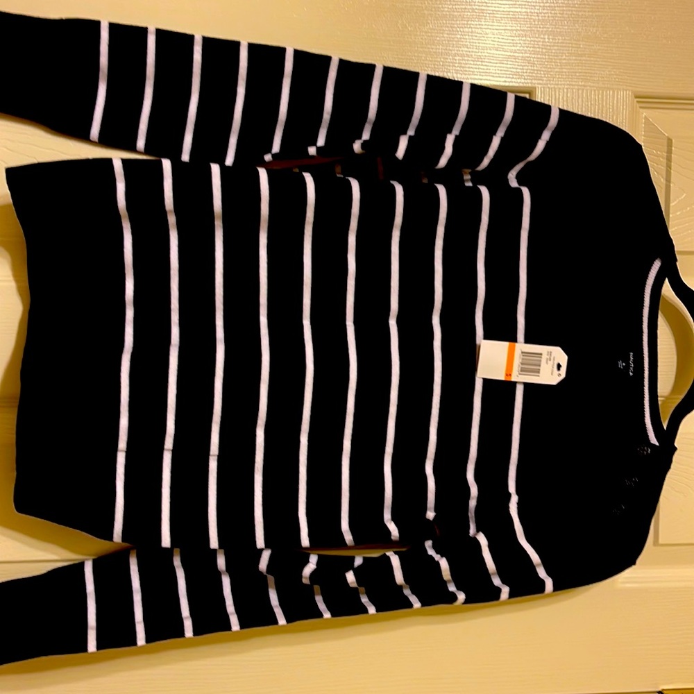 Nautica blue and white stripe sweater size small, with tags never worn.